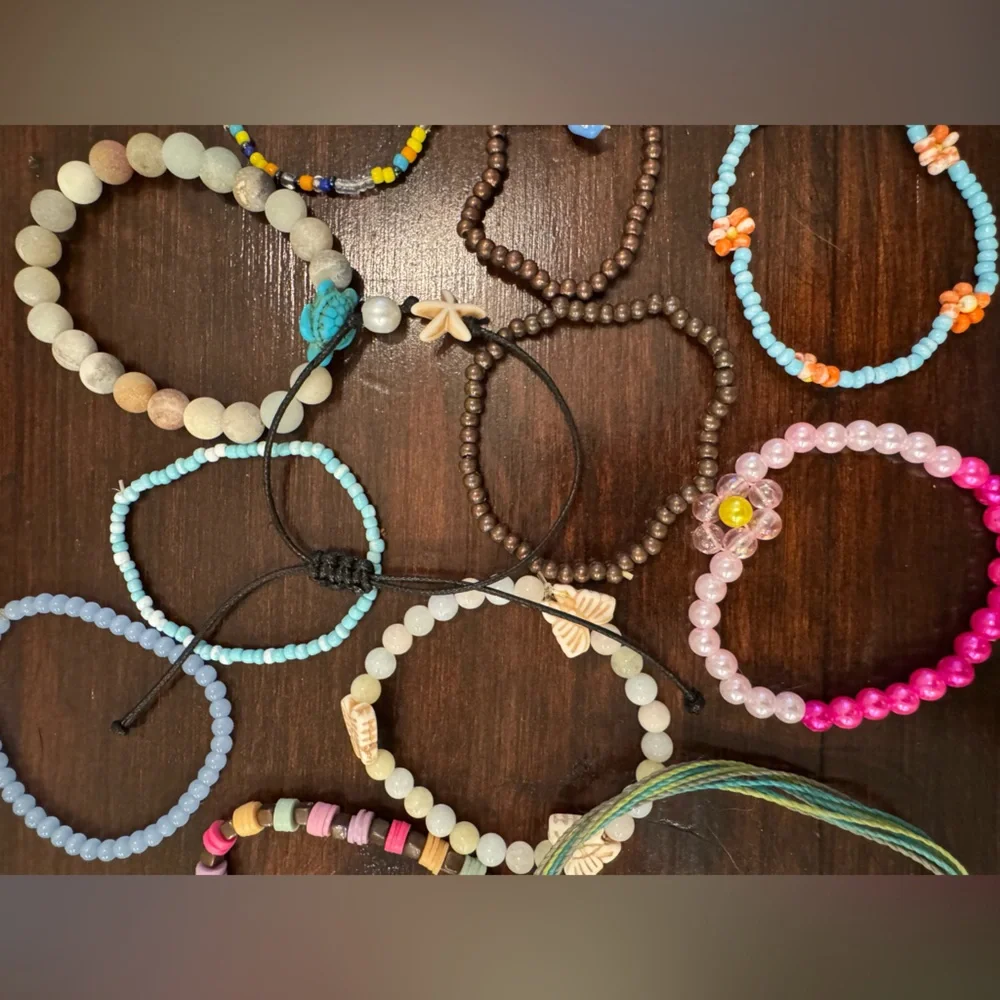 Colorful teen Bracelet Set. Bundle of 13 bracelets.